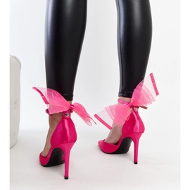Tacones rosa oscuro con lazo de Ilaysa rosado 3