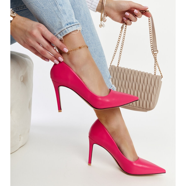 Tacones altos clásicos Yassira rosa oscuro 2