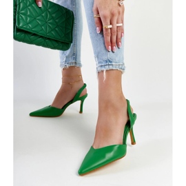 Tacones abiertos Fontanile verdes 2