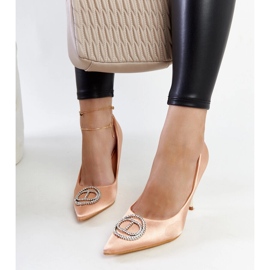 Tacones rosa claro con circonitas Elife rosado 2