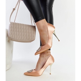Tacones rosa claro con circonitas Elife rosado 3