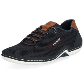 Zapatos slip-on calados de verano cómodos para hombre, azul marino Rieker 07555-14 5