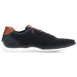 Zapatos slip-on calados de verano cómodos para hombre, azul marino Rieker 07555-14 6