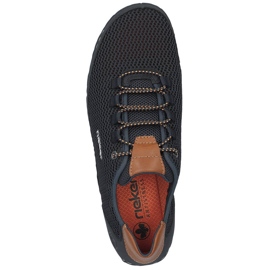 Zapatos slip-on calados de verano cómodos para hombre, azul marino Rieker 07555-14 7
