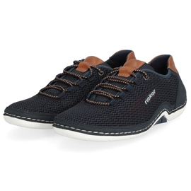 Zapatos slip-on calados de verano cómodos para hombre, azul marino Rieker 07555-14 11