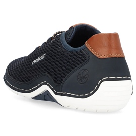 Zapatos slip-on calados de verano cómodos para hombre, azul marino Rieker 07555-14 13