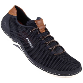 Zapatos slip-on calados de verano cómodos para hombre, azul marino Rieker 07555-14 1