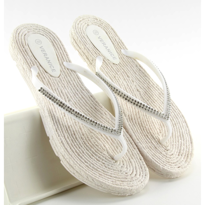Chanclas de goma tipo alpargatas ls069 blanco 2