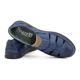 Polbut Zapatos calados hombre 06 para verano - azul marino y marrón 3