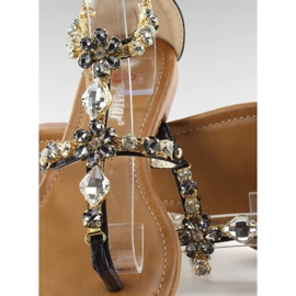 Sandalias con cadena al tobillo JH37 Negro 2