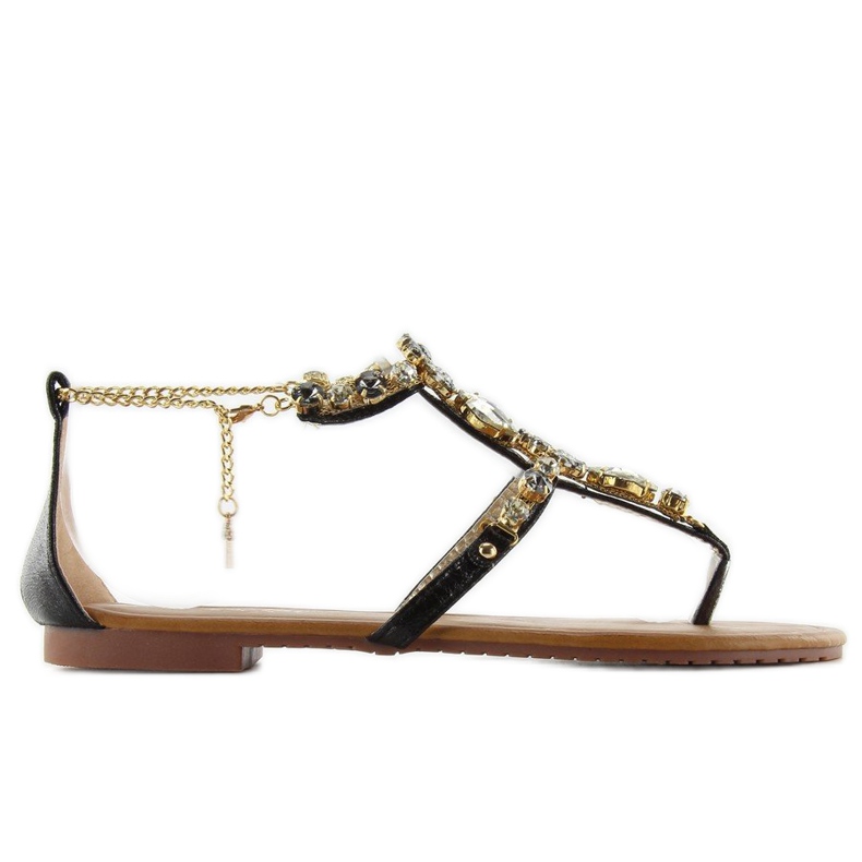 Sandalias con cadena al tobillo JH37 Negro 1 Sandalias con cadena al tobillo JH37 Negro 1