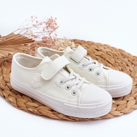 Deportivas Infantiles Piel Velcro Blanco Delmara 1