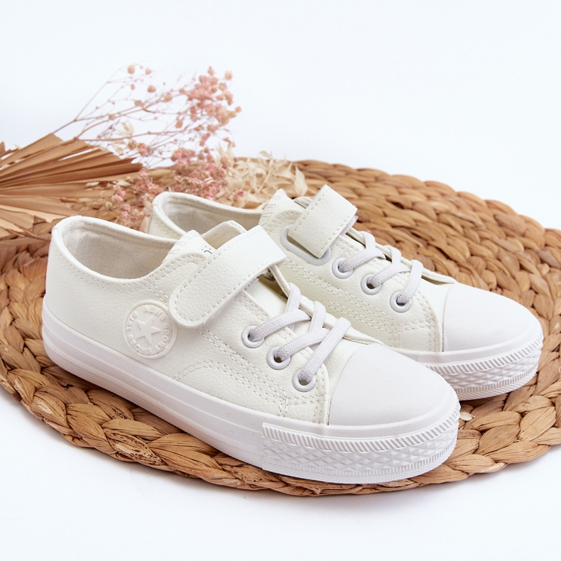 Deportivas Infantiles Piel Velcro Blanco Delmara 1 Deportivas Infantiles Piel Velcro Blanco Delmara 1