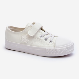 Deportivas Infantiles Piel Velcro Blanco Delmara 2