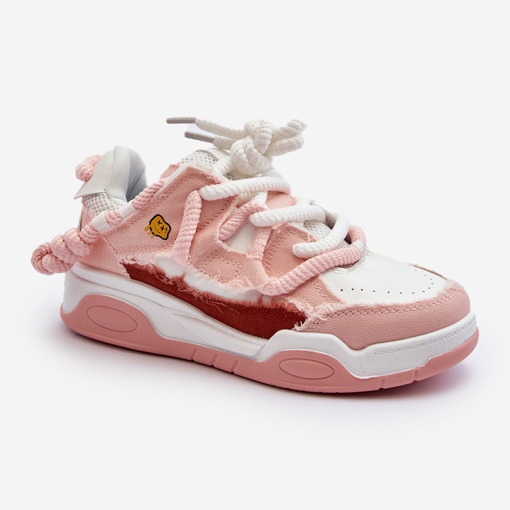 Zapatillas De Mujer Con Cordones Gruesos Rosa Miatora rosado 2