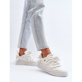 Zapatillas De Mujer Con Cordones Gruesos Blanco Miatora 5