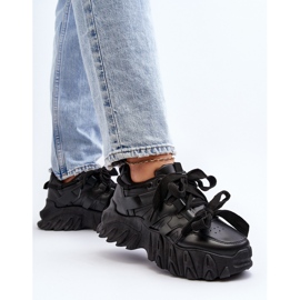 Zapatillas de Mujer con Suela Gruesa Negro Ellerai 4