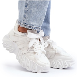 Zapatillas de mujer con suela gruesa, blanco Ellerai 9