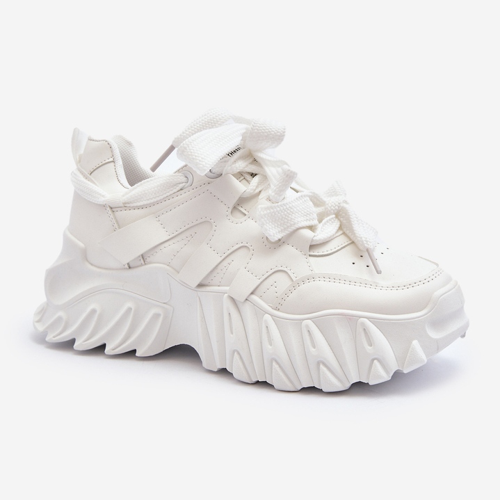 Zapatillas de mujer con suela gruesa, blanco Ellerai 1