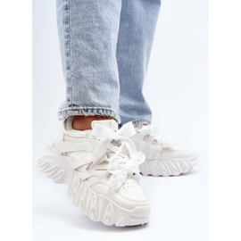 Zapatillas de mujer con suela gruesa, blanco Ellerai 3
