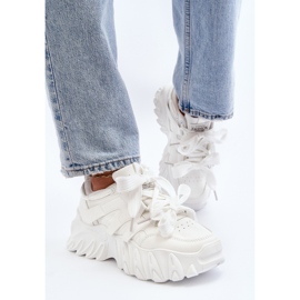 Zapatillas de mujer con suela gruesa, blanco Ellerai 5