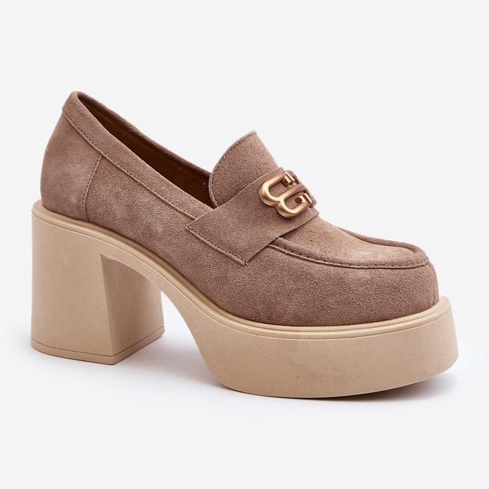 Zazoo 20170 Zapatos Mujer Ante Tacón Alto, Beige 1