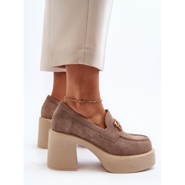 Zazoo 20170 Zapatos Mujer Ante Tacón Alto, Beige 7
