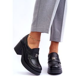 Lemar Zapatos De Mujer De Piel Con Tacón Negros 4