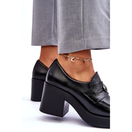 Lemar Zapatos De Mujer De Piel Con Tacón Negros 2