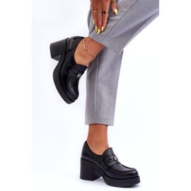 Lemar Zapatos De Mujer De Piel Con Tacón Negros 1