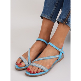 Sandalias decoradas con circonitas yh-2h018 azul 4