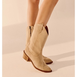 Marco Shoes Botas beige de ante natural 6