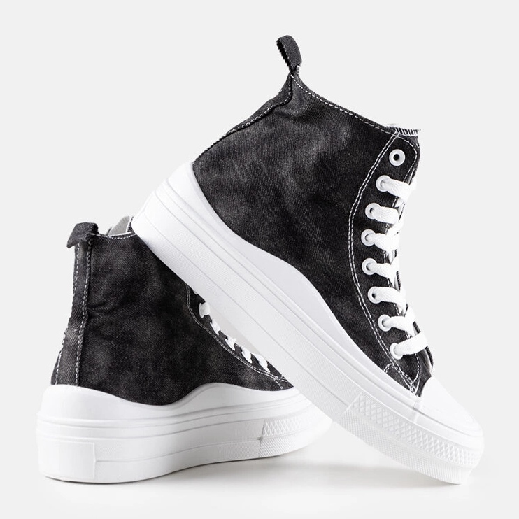 Zapatillas con plataforma Frederick negras negro 2