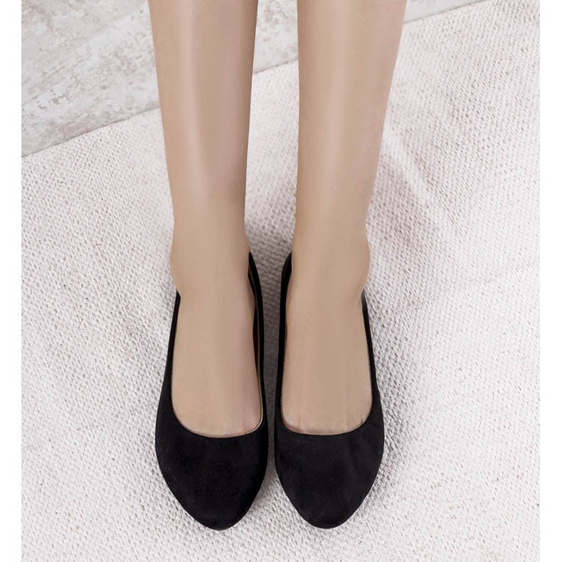 Bailarinas julie negras brillantes para mujer negro 1