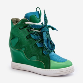 Zapatillas Mujer Cuña Verde Leoppa 2