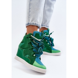 Zapatillas Mujer Cuña Verde Leoppa 4