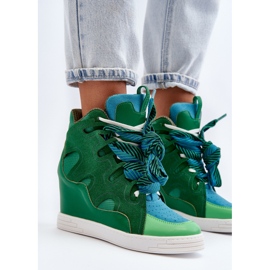 Zapatillas Mujer Cuña Verde Leoppa 7