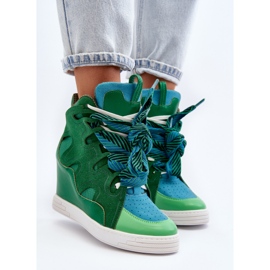 Zapatillas Mujer Cuña Verde Leoppa 8
