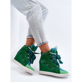 Zapatillas Mujer Cuña Verde Leoppa 9