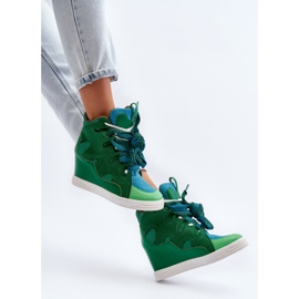 Zapatillas Mujer Cuña Verde Leoppa 1