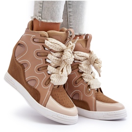 Zapatillas Mujer Cuña Beige Leoppa 7