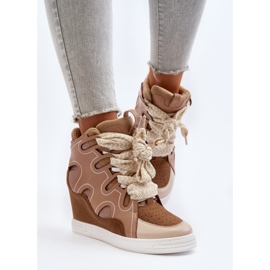 Zapatillas Mujer Cuña Beige Leoppa 5