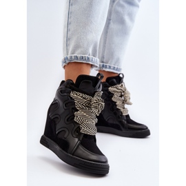 Zapatillas Mujer Cuña Negro Leoppa 4