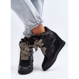 Zapatillas Mujer Cuña Negro Leoppa 9