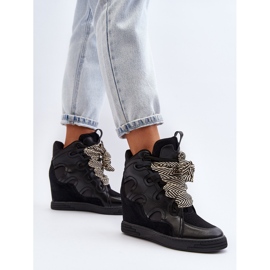 Zapatillas Mujer Cuña Negro Leoppa 5
