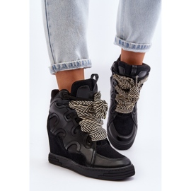 Zapatillas Mujer Cuña Negro Leoppa 7