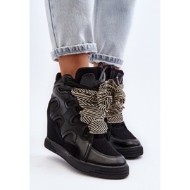 Zapatillas Mujer Cuña Negro Leoppa 8
