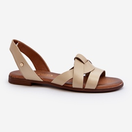 Zazoo 40185 Sandalias cómodas de piel, color beige 1
