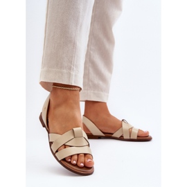 Zazoo 40185 Sandalias cómodas de piel, color beige 3