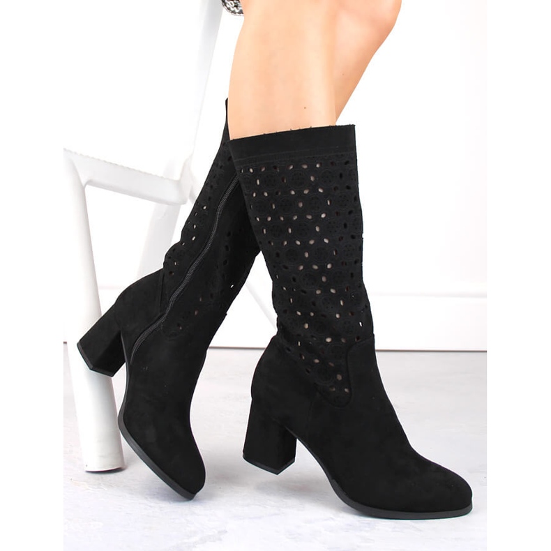 Botas de piel de ante negro para mujer de Daszyński 1 Botas de piel de ante negro para mujer de Daszyński 1